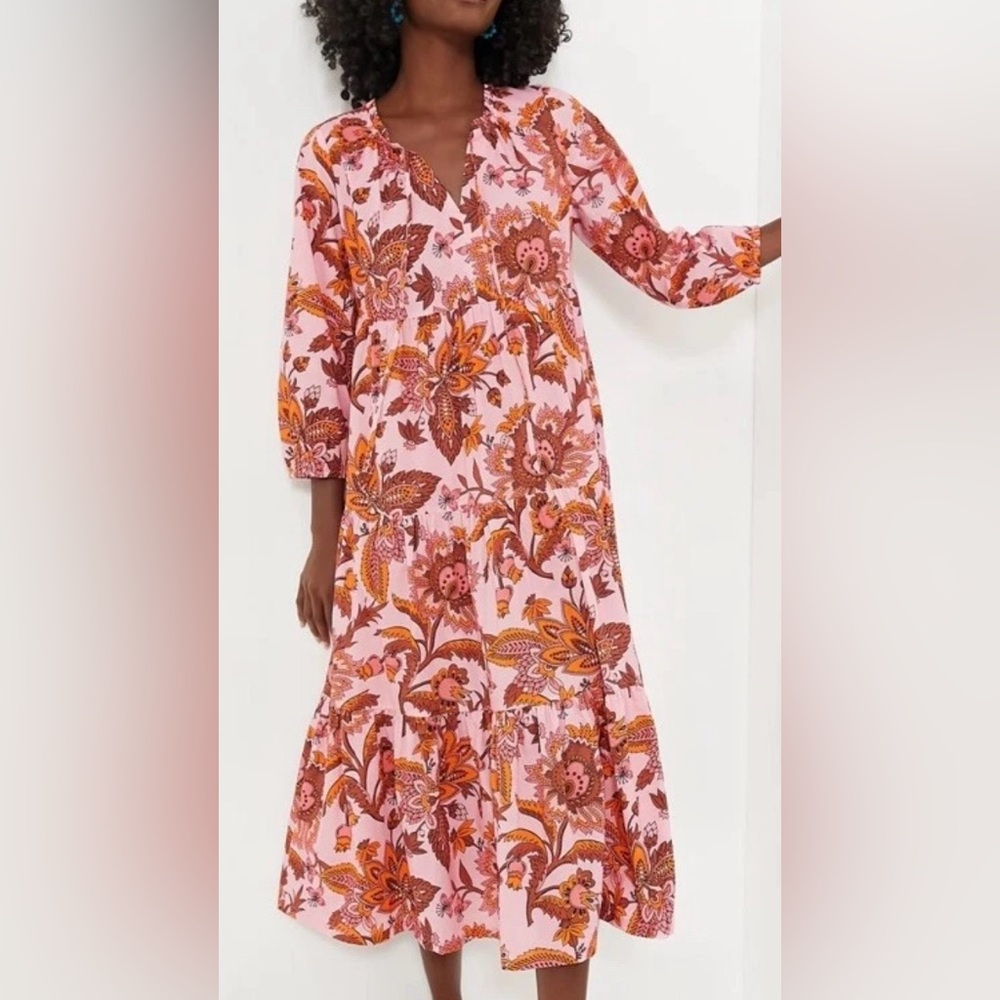 Tuckernuck + Hyacinth House Salty Paloma Maxi Dress in Sunset Chintz | M | New - Picture 3 of 14